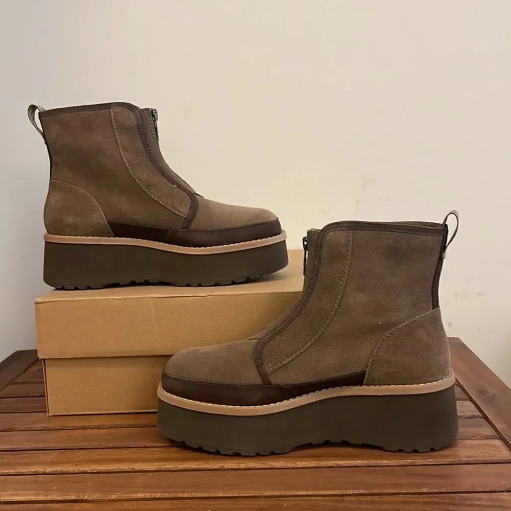UGG Cityfunc Zip Boots Hickory USA Women Size 9.5/UK 7.5/EU 40.5